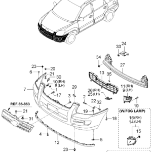 Kia Hyundai 865821F000 BRACKET-FR BUMPER