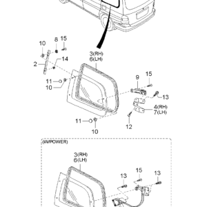 Kia Hyundai 0K55572310 LOCK-QTR WINDOW
