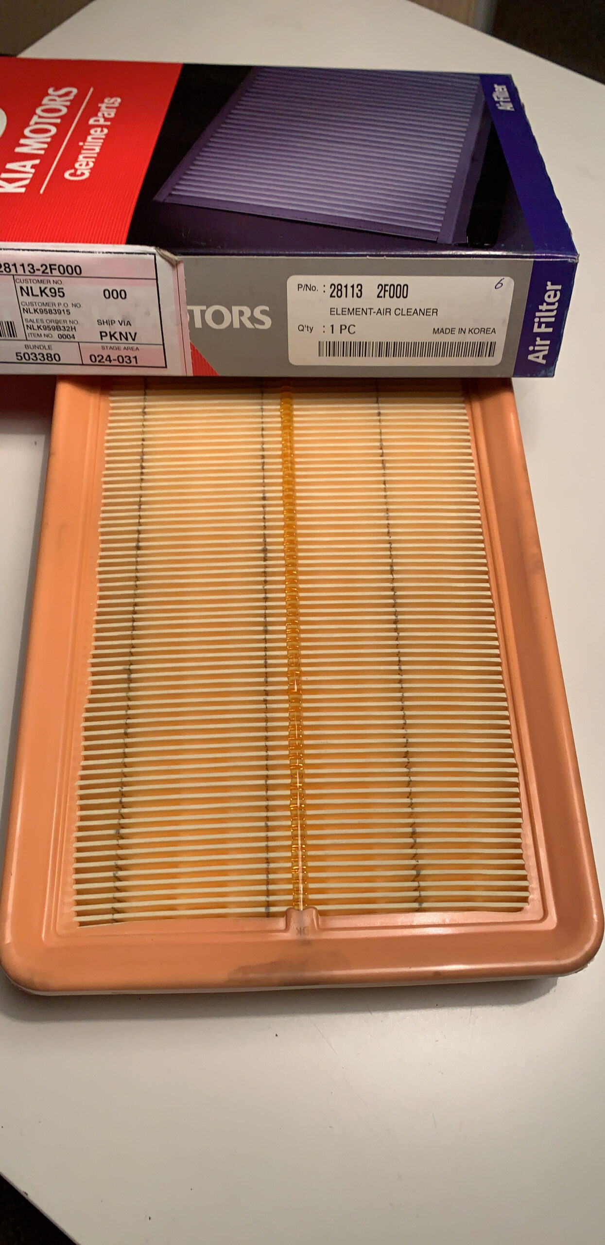 281132F000 - FILTER-AIR CLEANER (b6)