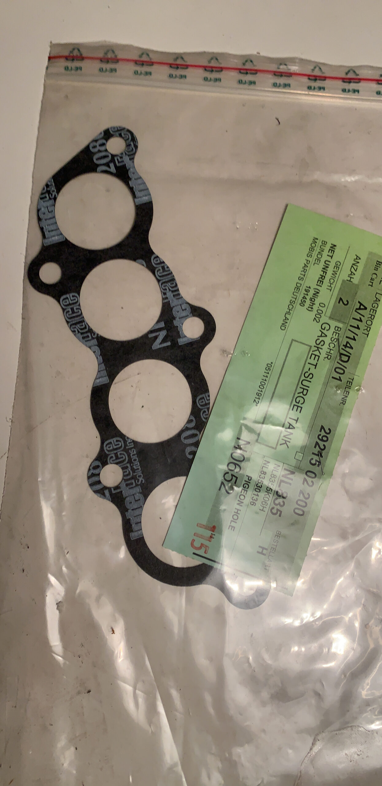 2921502200 - GASKET-SURGE TANK (b1) - Afbeelding 2